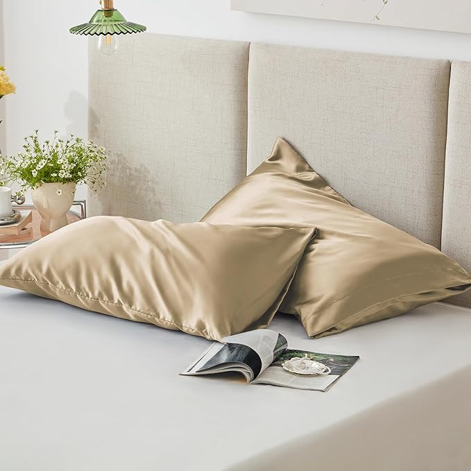 Love's cabin Satin Pillowcase Set of 2 Queen Size 20x30, Cooling Pillow Covers - Image 5