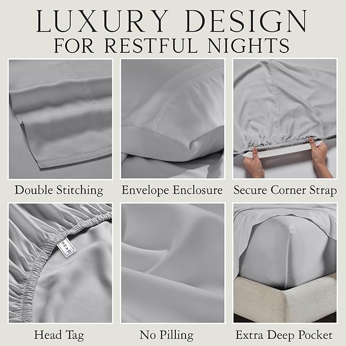 Karissa Mae Cooling Bamboo Viscose King Size Pillowcase Set | 100% FSC - Image 3
