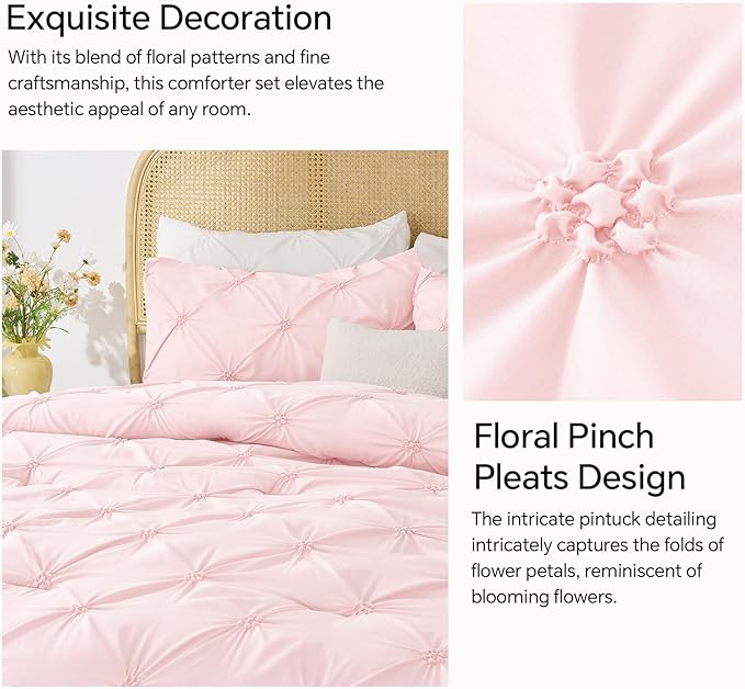 BEDELITE Baby Pink King Size Comforter Set - Image 4