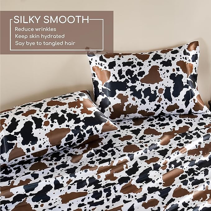 MR&HM Satin Sheets with Elastic Corner Straps, Twin Size 3-Piece Silky Bedding - Image 4