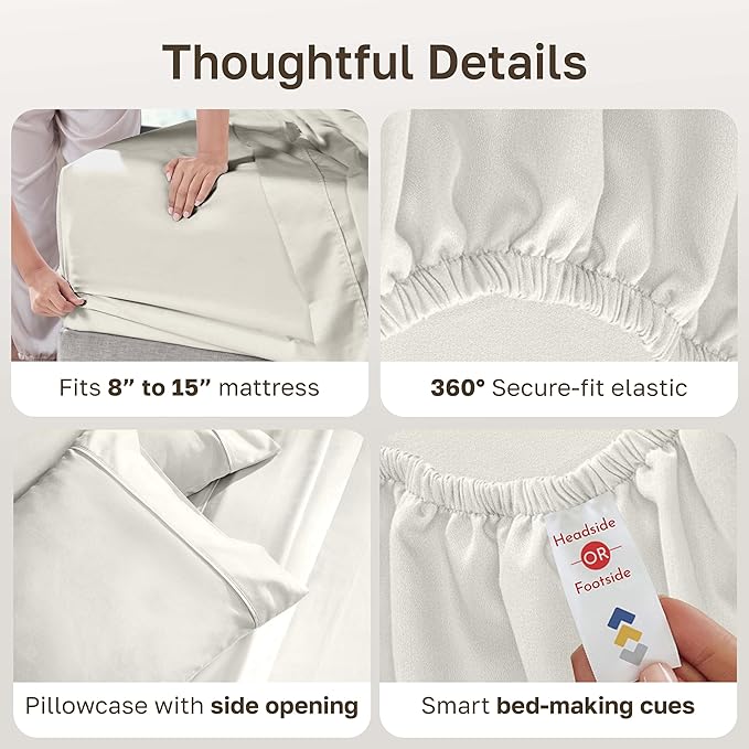 California Design Den Soft 100% Cotton Twin Sheet Set, 400 Thread Count Good - Image 6