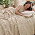 PHF Cooling Waffle Blanket Queen Size, Lightweight 60% Rayon from Bamboo & 40% by PHF