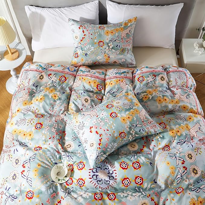 Cupocupa Duvet Cover Full Size Set Boho Floral Pattern Full Christmas Duvet - Image 5