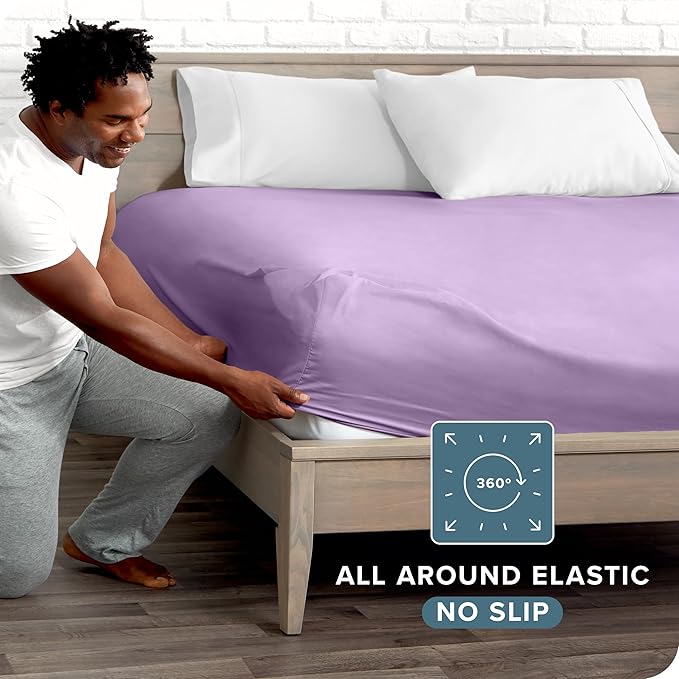 Bare Home Fitted Bottom Sheet Queen Size - Image 3