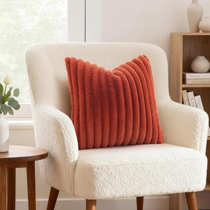 decorUhome Cozy Faux Fur Throw Pillow Covers 12x20 Set of 2 Decorative Soft - Image 4