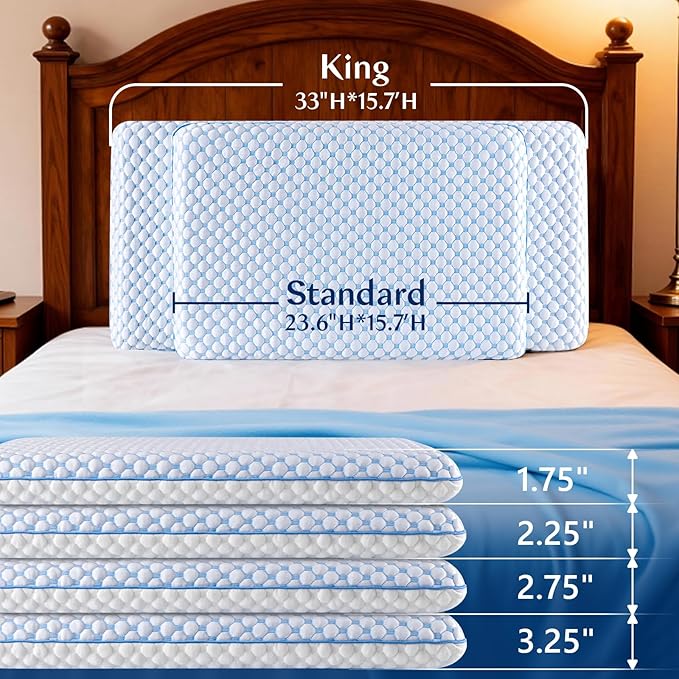 Stomach Sleeping Pillow for Shoulder and Neck Pain Relief, Thin Pillow for - Image 5