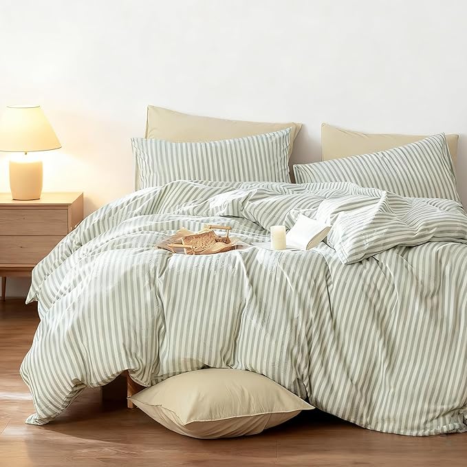 Nayoroom Striped Duvet Cover Queen Size by Nayoroom