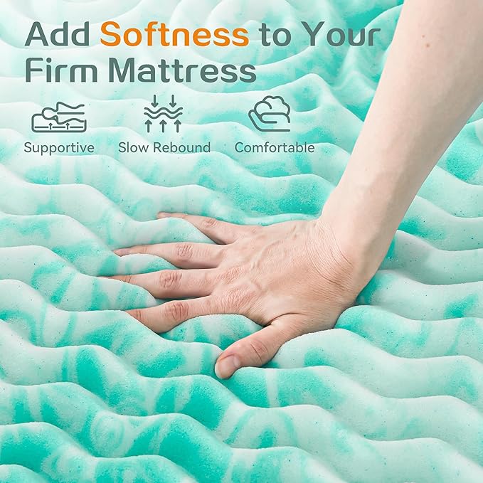 SINWEEK 2 Inch Memory Foam Mattress Topper Twin XL, Twin Extra Long Mattress - Image 4
