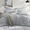 WRENSONGE Queen Comforter Set- 7 Pieces Soft Light Grey Bed in a Bag Queen by WRENSONGE
