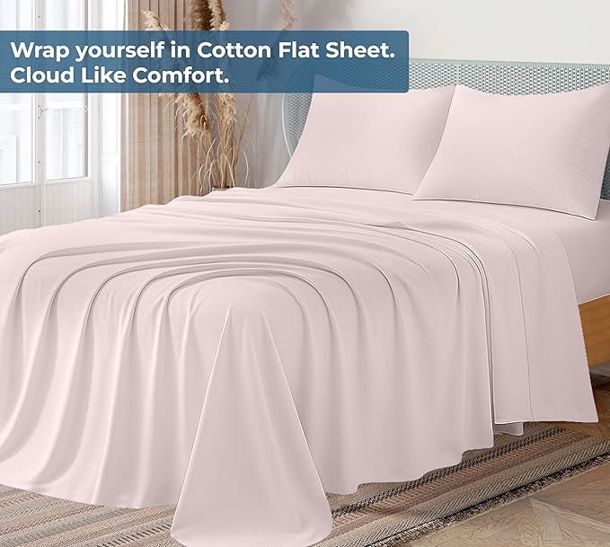 Royale Linens 100% Organic Cotton Full Flat Sheet Only - Image 2