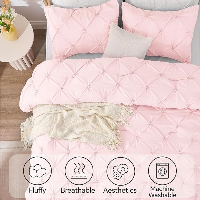 BEDELITE Baby Pink King Size Comforter Set - Image 5