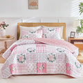 Joyreap 3 Pieces Floral Patchwork Quilt Set King, Soft n Cozy Microfiber Quilt by Joyreap