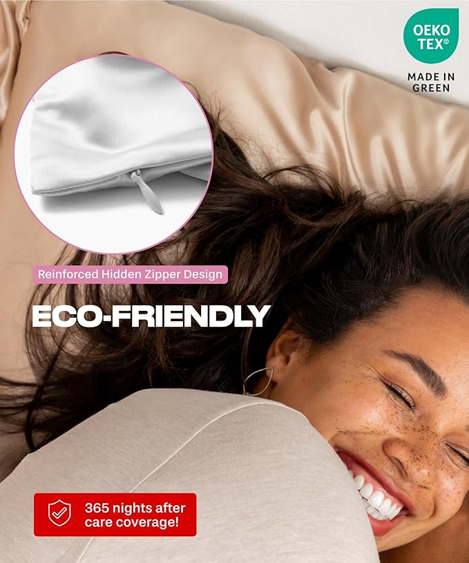 SUNDAYSILKS™ Silk Pillow Cases 2 PACK | 22 Momme Mulberry Silk Pillowcase Set - Image 5