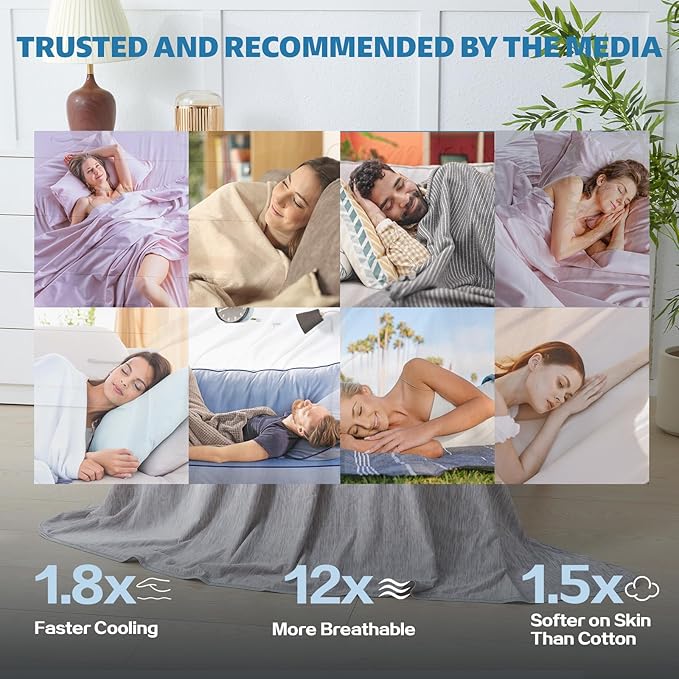 Cooling Blanket Throw Size, Cold Blanket Thin Lightweight Breathable Soft - Image 6