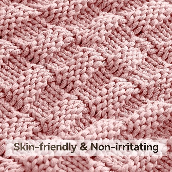 Knitted Weighted Blanket for Adult, No Beads Heavy Blanket 50” x 60'' 7lbs - Image 4