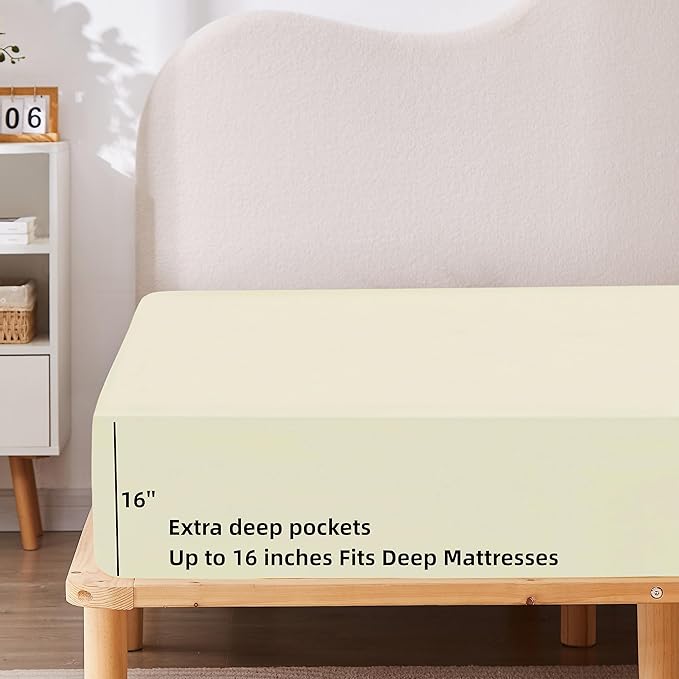HBHLFZ Twin XL Fitted Sheet Only, Soft Breathable Bottom Sheet - Image 3