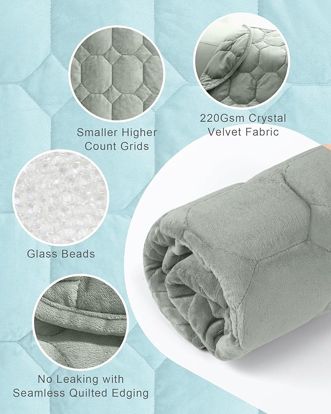 Cottonblue Weighted Lap Blanket Pad 5 lbs 29" x 24", Cozy Luxury Crystal Velvet - Image 4
