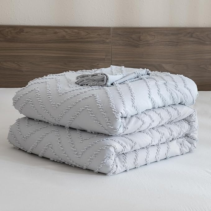 Andency King Comforter Silver Grey, Boho Grey Soft Warm Bedding Comforter Sets - Image 7