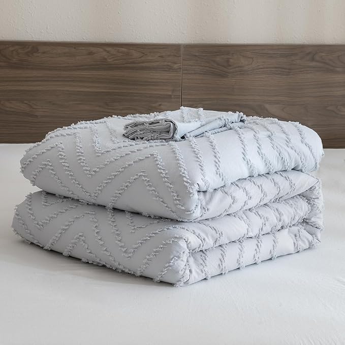 Andency Silver Grey Oversized Super King Comforter Set 120x120, Extra Large - Image 7