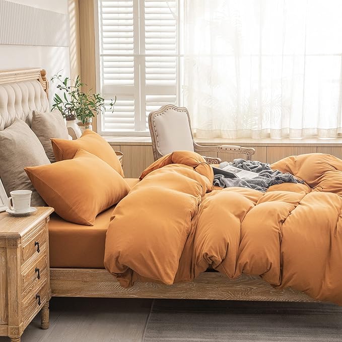 PURE ERA Jersey Knit Duvet Cover Set 100% T-Shirt Cotton Super Soft Comfy 2pc - Image 3