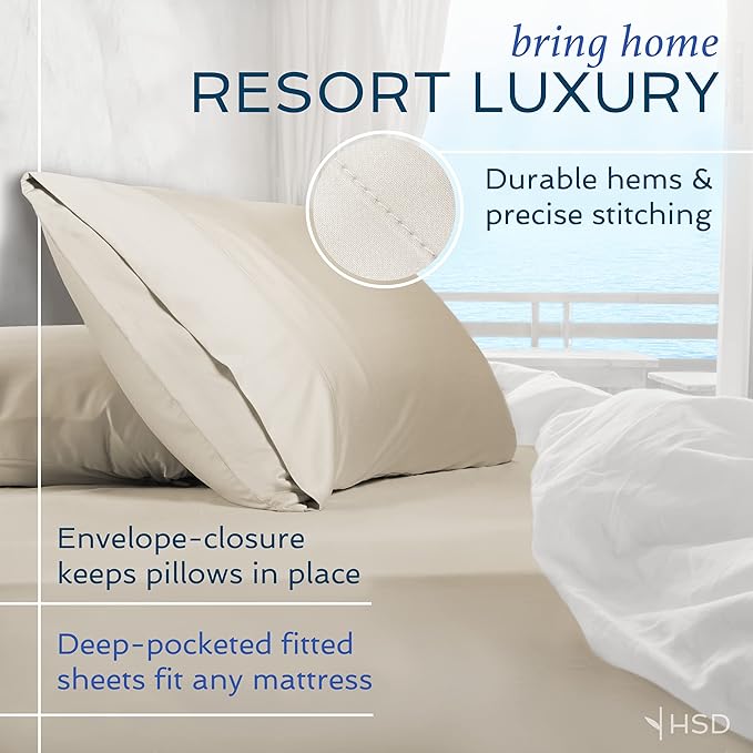 Hotel Sheets Direct 4 Piece Bed Sheet Set Full Size, 100% Viscose Derived from - Image 4