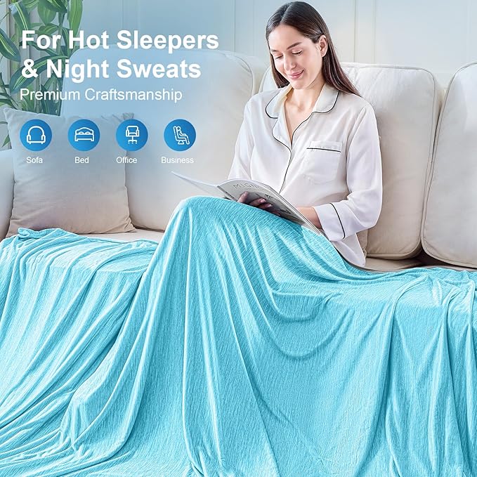 KMUSET Cooling Blanket Twin, Double Sided Summer Cooling Blankets - Image 8