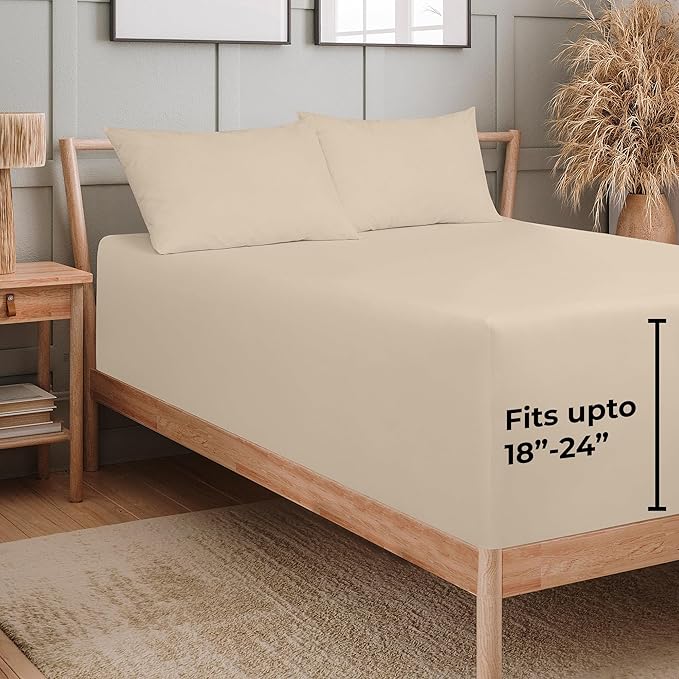 Royale Linens Extra Deep Pocket Full Fitted Sheet Only - Image 2