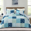 Whale Flotilla Patchwork Quilts Queen Size, Extra Soft Boho Floral Bedspreads by WHALEFLOTILLA