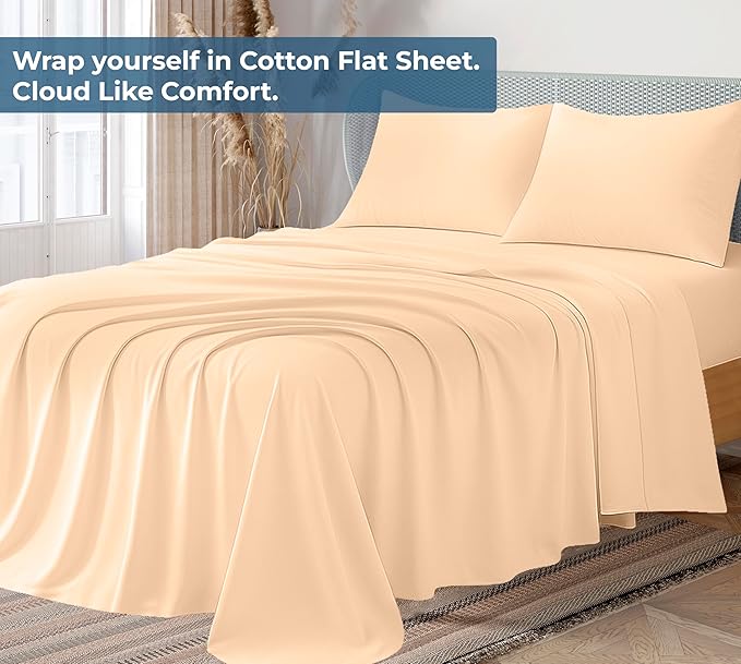 Royale Linen 100% Organic Cotton California King Flat Sheet Only - Image 2