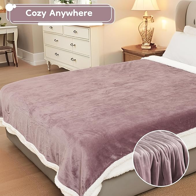 LaffyLo Heated Throw Blanket 50 x 60, Fast Heating Electric Blanket, Dual-Sided - Image 4