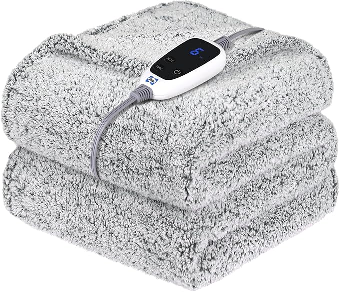 Sealy Electric Blanket Heated Throw 50"x60" Soft Double Sherpa Super Cozy by Sealy