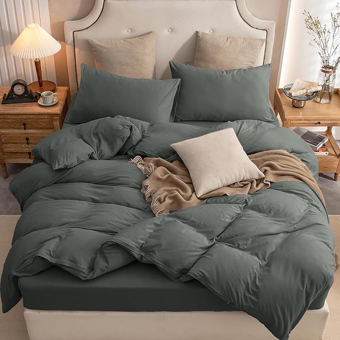 PURE ERA Jersey Knit Duvet Cover Set 100% T-Shirt Cotton Super Soft Comfy 2pc by PUREERA