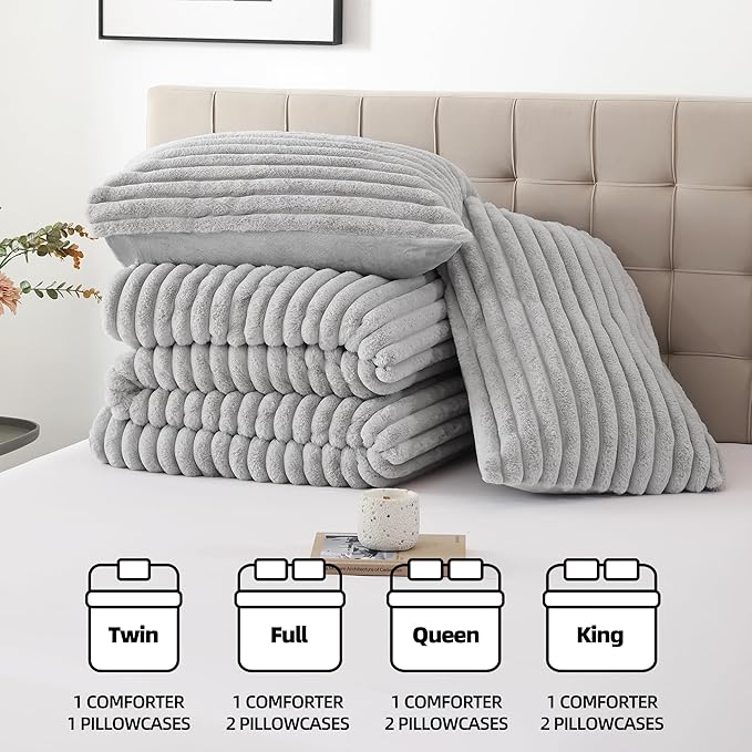 Smoofy Fluffy King Size Comforter Set 3 Pieces - Image 7