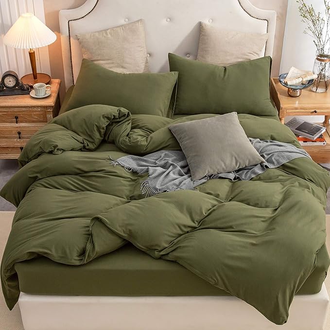 PURE ERA Jersey Knit Duvet Cover Set 100% T-Shirt Cotton Super Soft Comfy 3pc by PUREERA