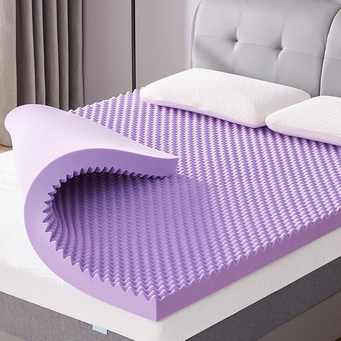SINWEEK 3 Inch Egg Crate Memory Foam Mattress Topper Queen Size, Soft Mattress by SINWEEK