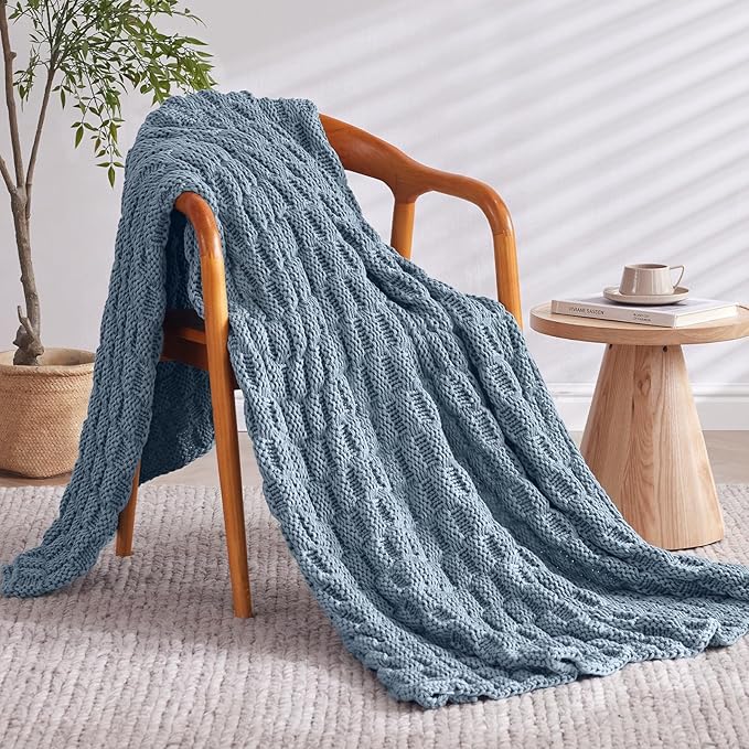 Knitted Weighted Blanket for Adult, No Beads Heavy Blanket 60” x 80'' 17lbs - Image 2