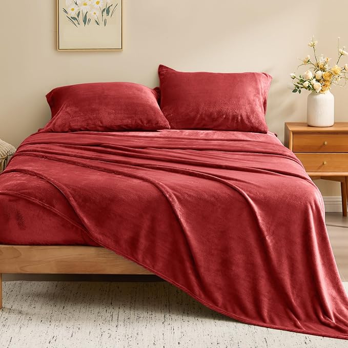 BEDELITE Flannel Sheets Full Size Red - Image 2
