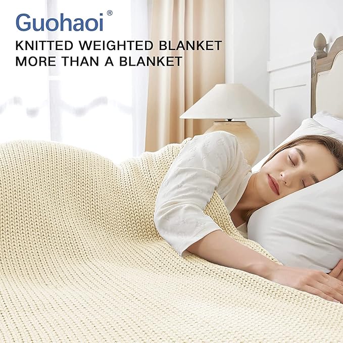 Guohaoi Knitted Weighted Blanket Kids No Beads Cooling Heavy Blanket, Home - Image 4
