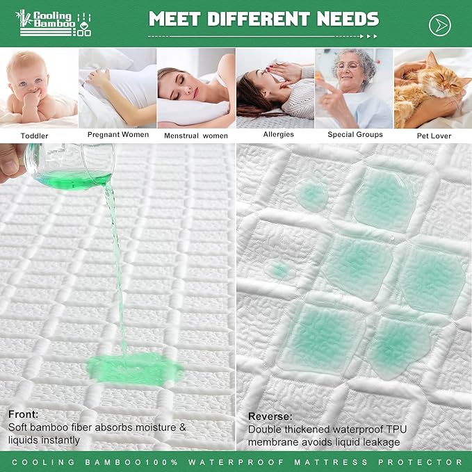 UNILIBRA Cal King Size Waterproof Mattress Protector, 3D Air Rayon Made from - Image 2