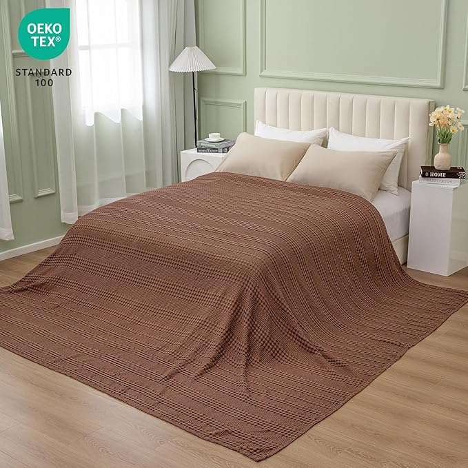 PHF Cooling Waffle Blanket California King Size, Lightweight 60% Rayon from - Image 6
