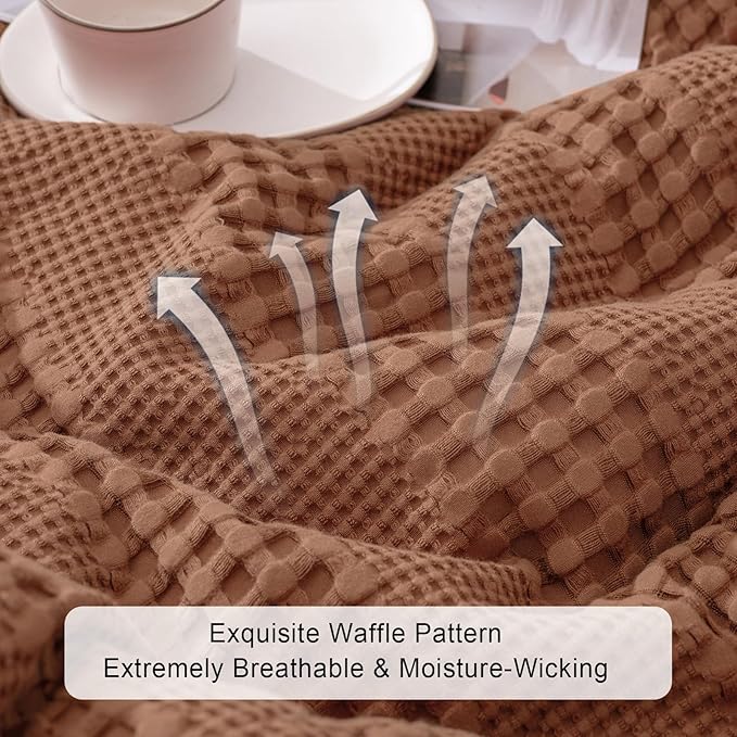 PHF Cooling Waffle Blanket Queen Size, Lightweight 60% Rayon from Bamboo & 40% - Image 4