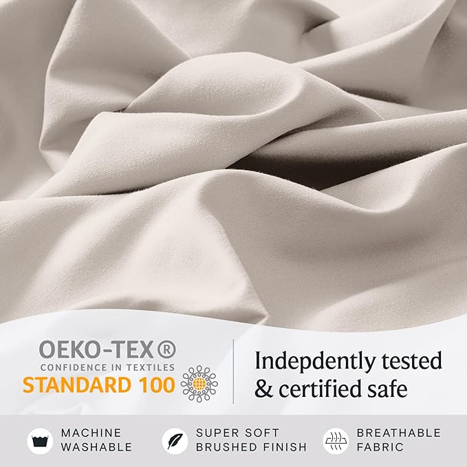 LuxClub 4 PC Sheet Set Bed Sheets Deep Pockets 18" Eco Friendly Wrinkle Free - Image 5