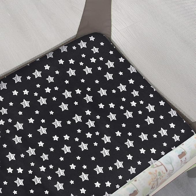 Pack and Play Sheets, 2 Pack Mini Crib Sheets, Stretchy Playard Fitted Sheet - Image 3