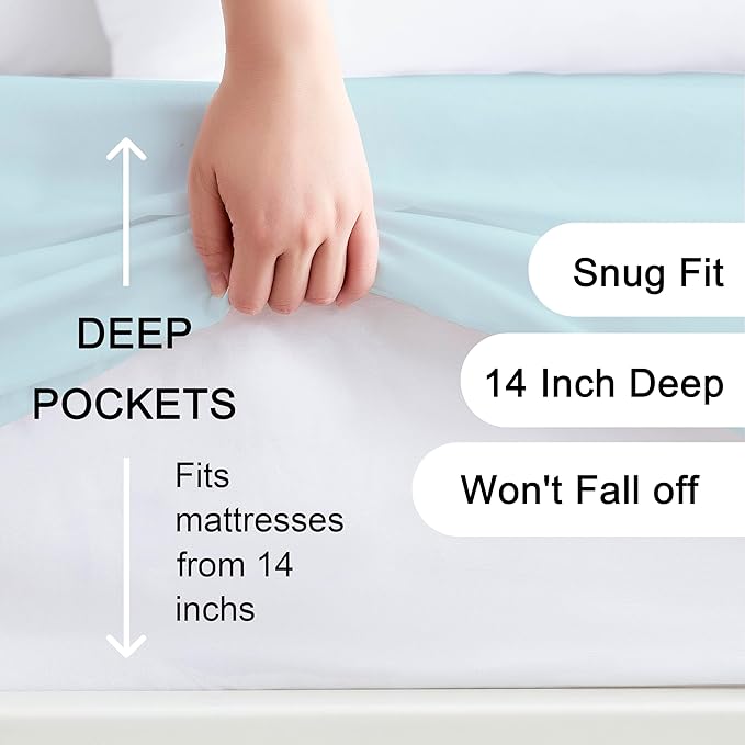 Hotella 100% Microfiber Twin Size Fitted Sheet Only, Ultra Soft Hotel Quality - Image 2