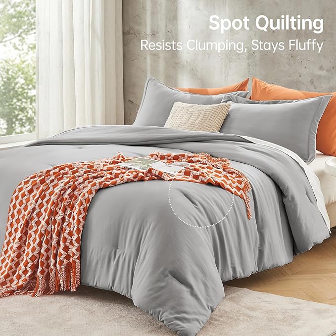 MUXHOMO King Size Comforter Set, All Season Ultra Soft Down Alternative Bedding - Image 5
