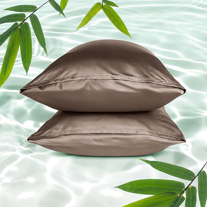 Bare Home 100% Rayon Made from Bamboo Luxury Standard Size Set of 2 Cooling by BareHome