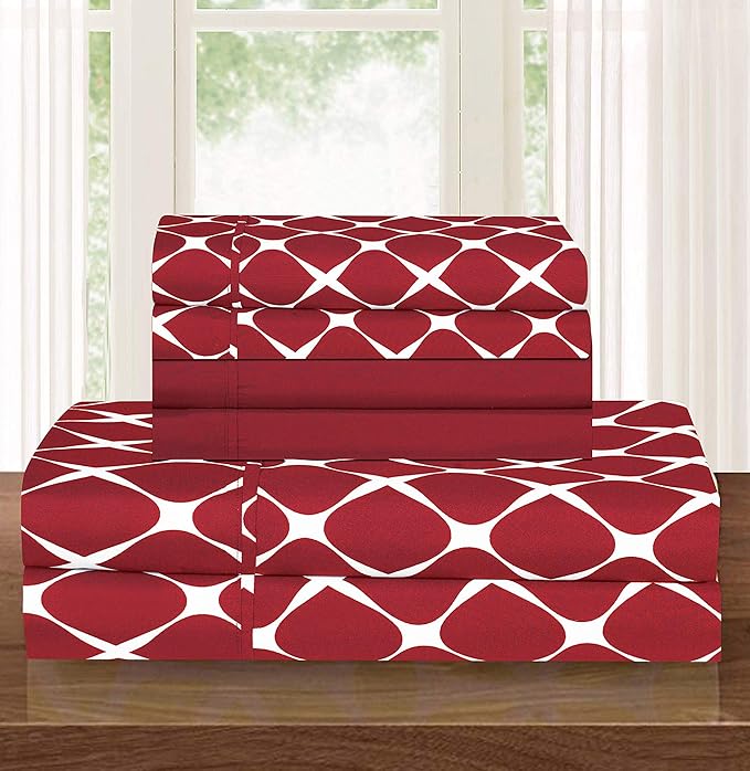 Elegant Comfort Luxury Softest and Coziest 4-Piece Bed Sheet Set, Wrinkle by ELEGANTCOMFORT