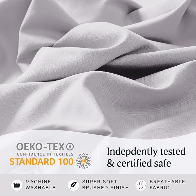LuxClub 3 PC Twin Sheet Set, Deep Pockets Wrinkle Free Cooling Bed Sheets Hotel - Image 5