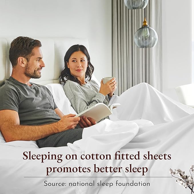 California Design Den 2-Pack 100% Organic Cotton Fitted Sheets Queen Size - Image 9