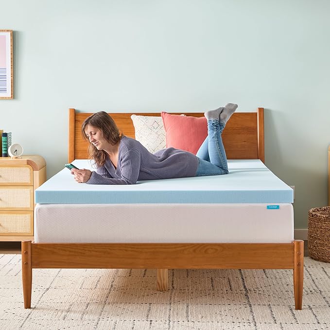 Linenspa Memory Foam Mattress Topper, Short Queen Size - Image 7